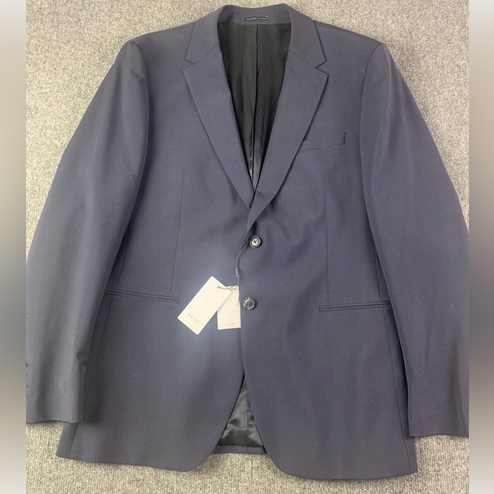 Reiss Mens Wool Sports Blazer Jacket Size 42R Blue NWT $495